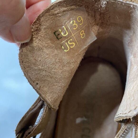 Anthropologie Musse & Cloud Calia Leather Perforated Booties Size 8 - Picture 11 of 13